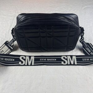Steve Madden Black Quilted Belt Bag